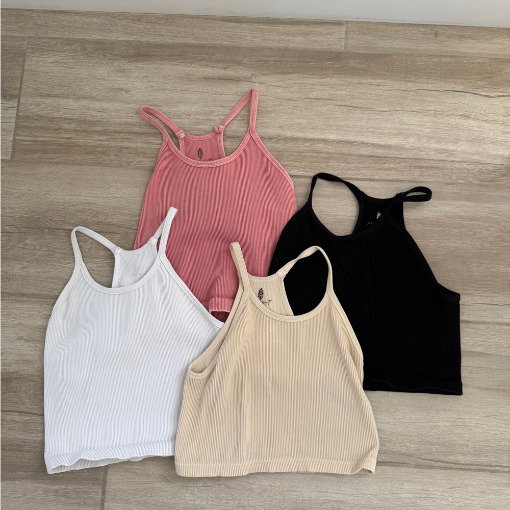 Free People Happiness Runs Crop Tank set of 4